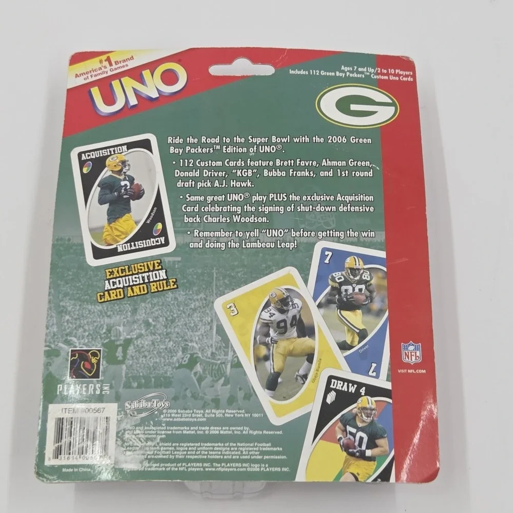 NFL Green Bay Packers UNO Cards‎ 2006 Edition Helmet Case Sealed Favre Woodson
